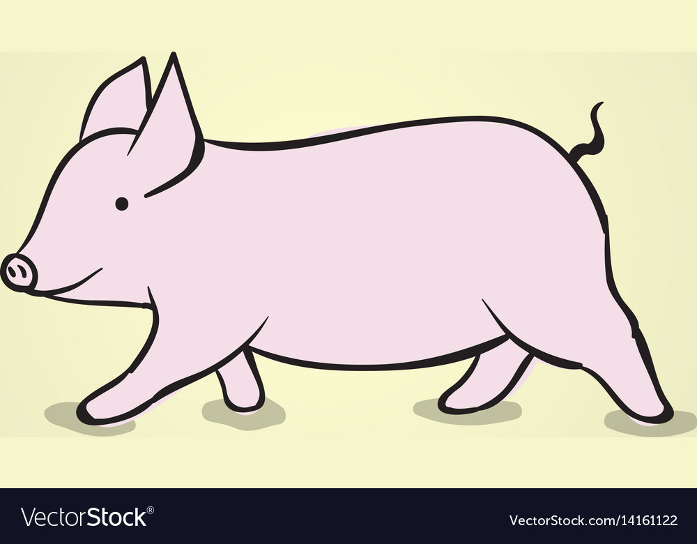 cute pink pig royalty free vector image vectorstock