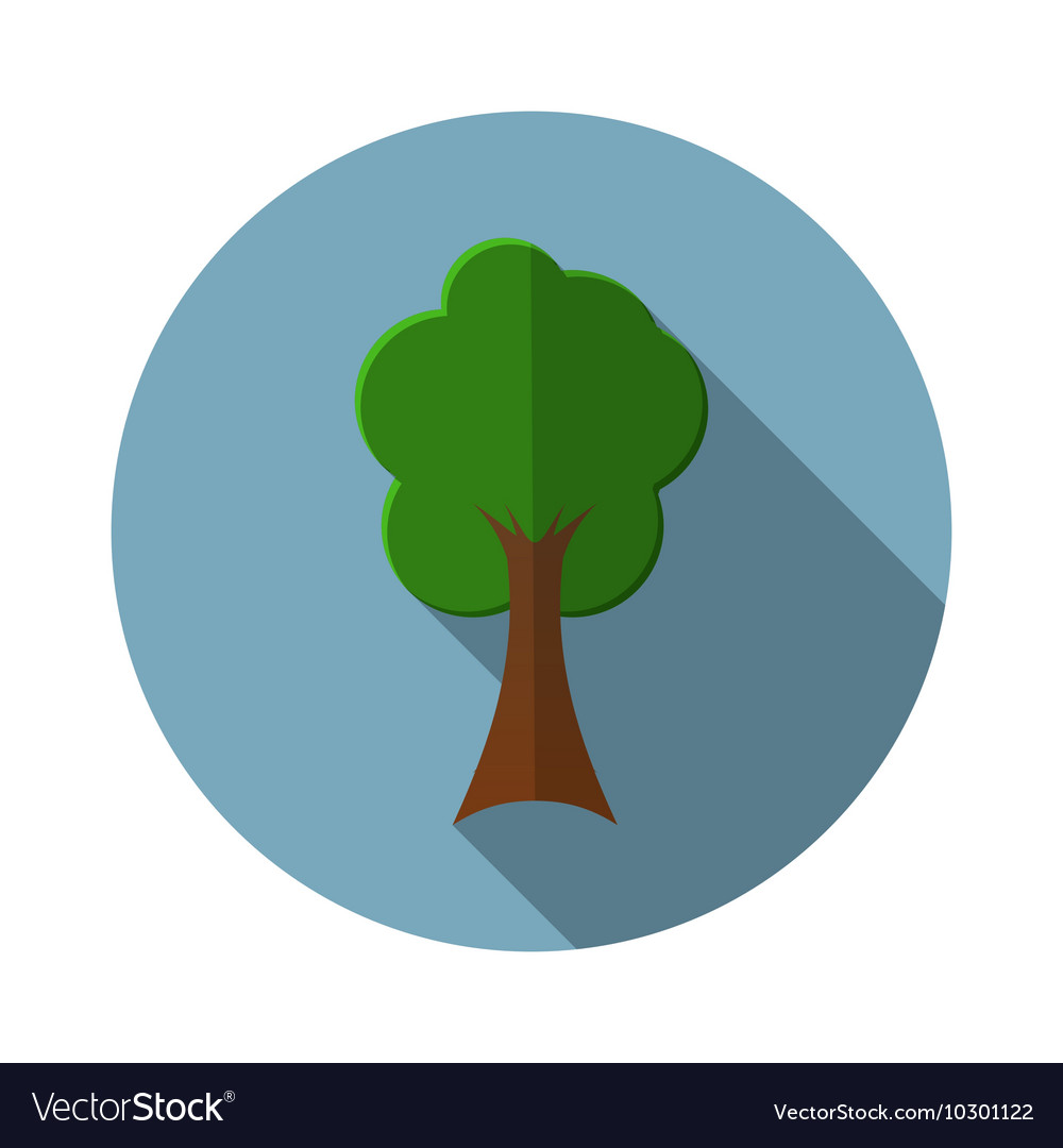 Flat design modern of tree icon with long shadow Vector Image