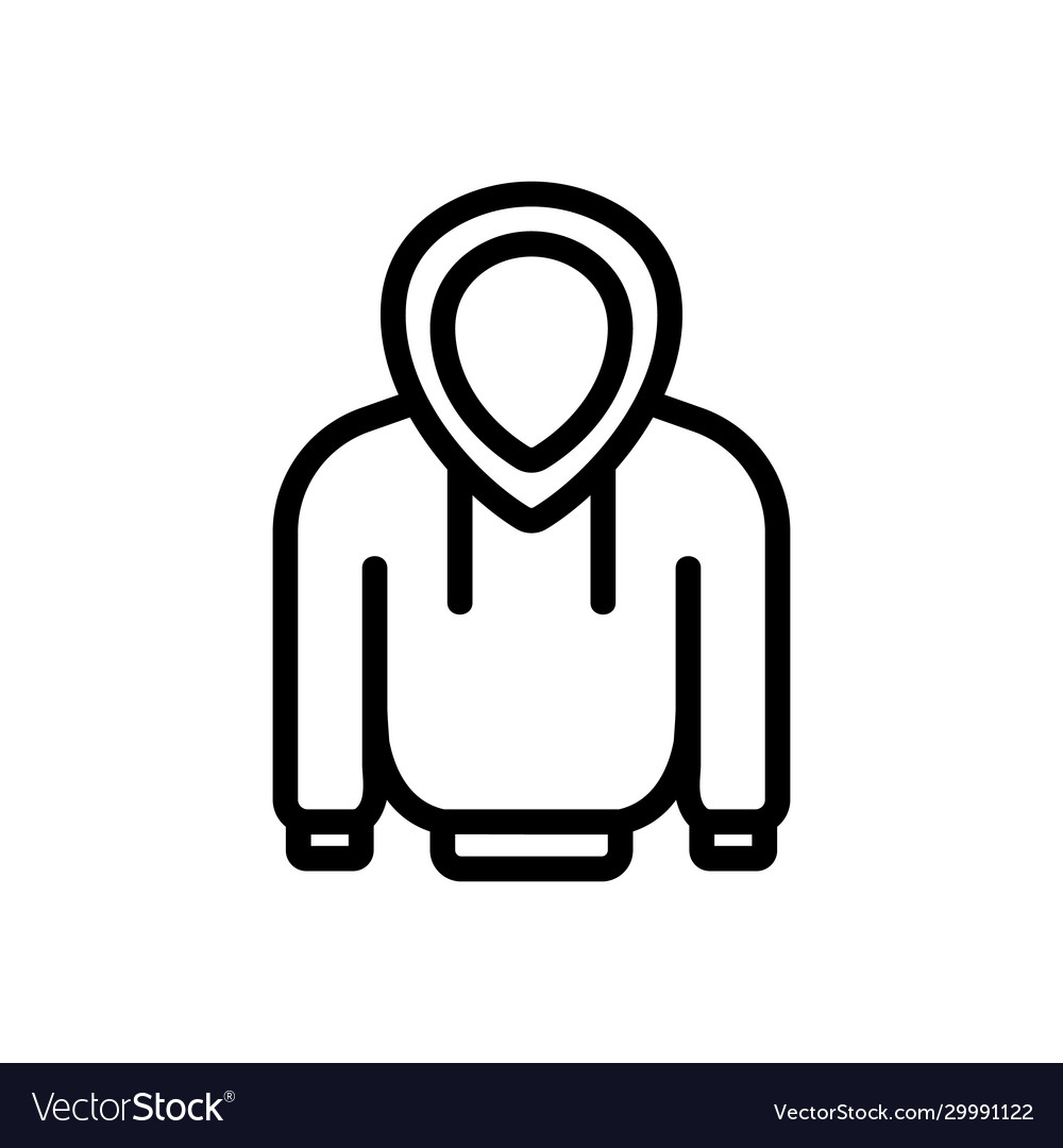 Hoodie icon isolated contour symbol Royalty Free Vector