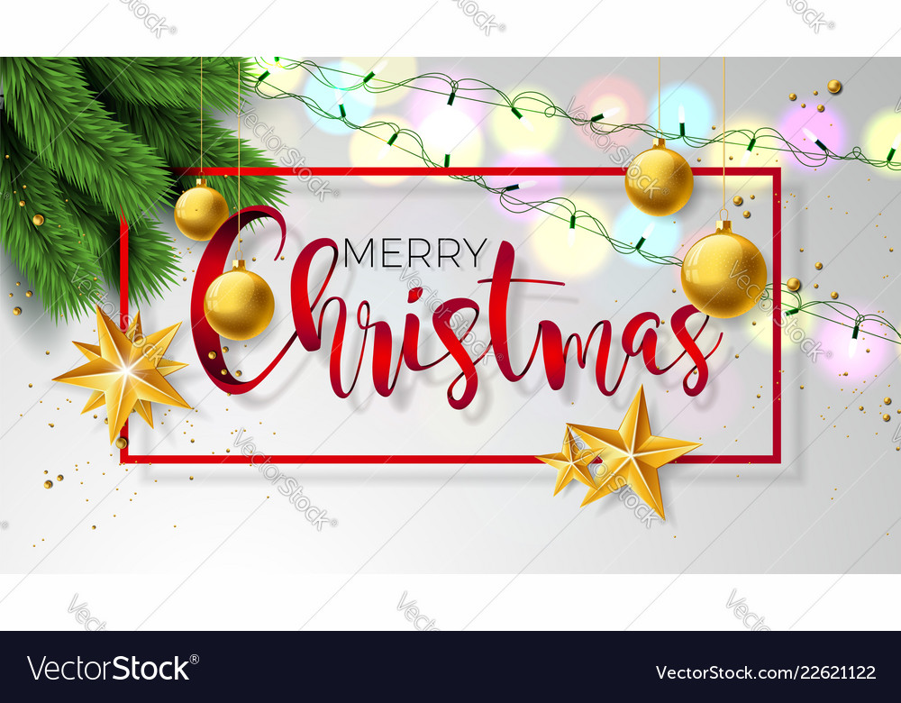 Merry christmas on white background Royalty Free Vector