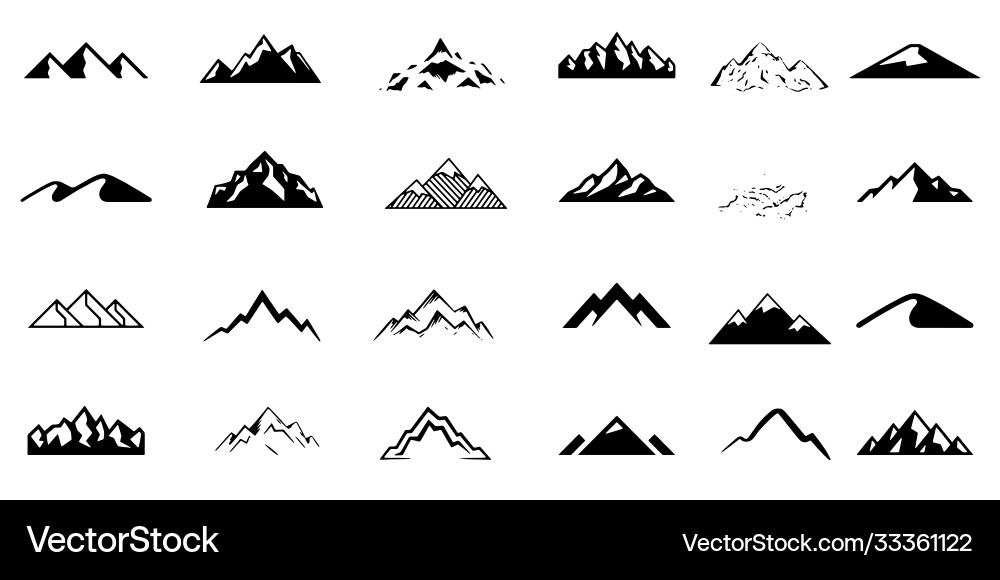 Mountains icon set Royalty Free Vector Image - VectorStock