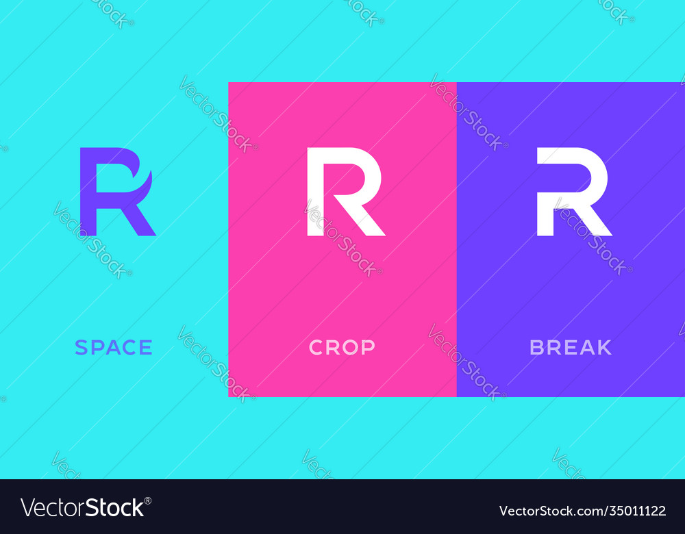 Set letter r minimal logo icon design template Vector Image