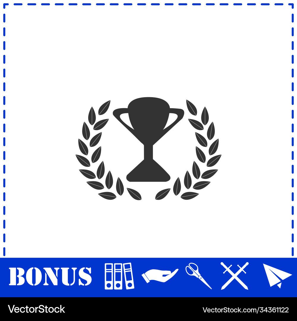 Trophy icon flat Royalty Free Vector Image - VectorStock