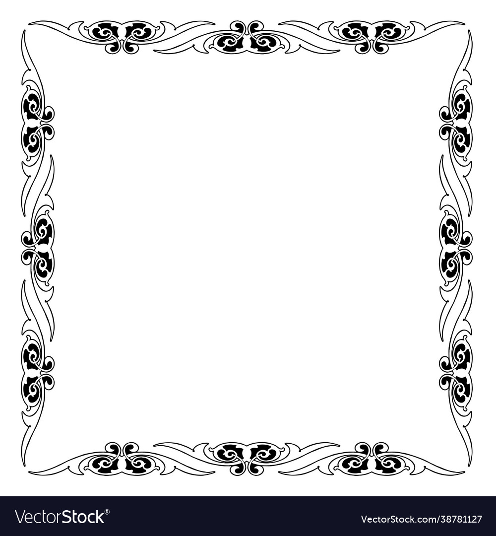 Black decorative frame Royalty Free Vector Image