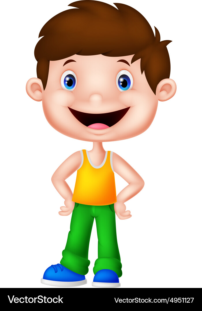 Cute Boy Cartoon Posing Royalty Free Vector Image