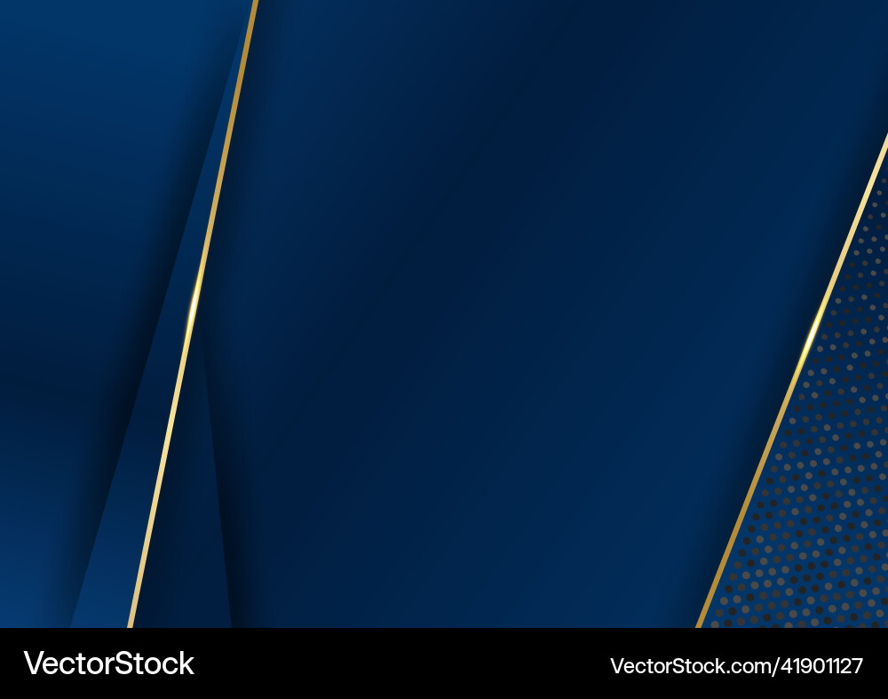 Modern dark blue and gold abstract background Vector Image