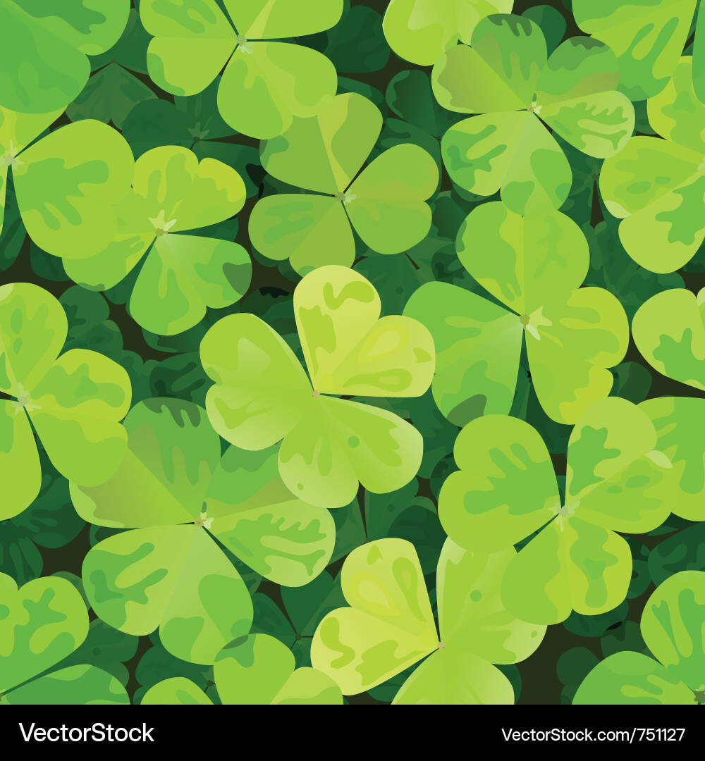 Seamless pattern with clover leaves Royalty Free Vector