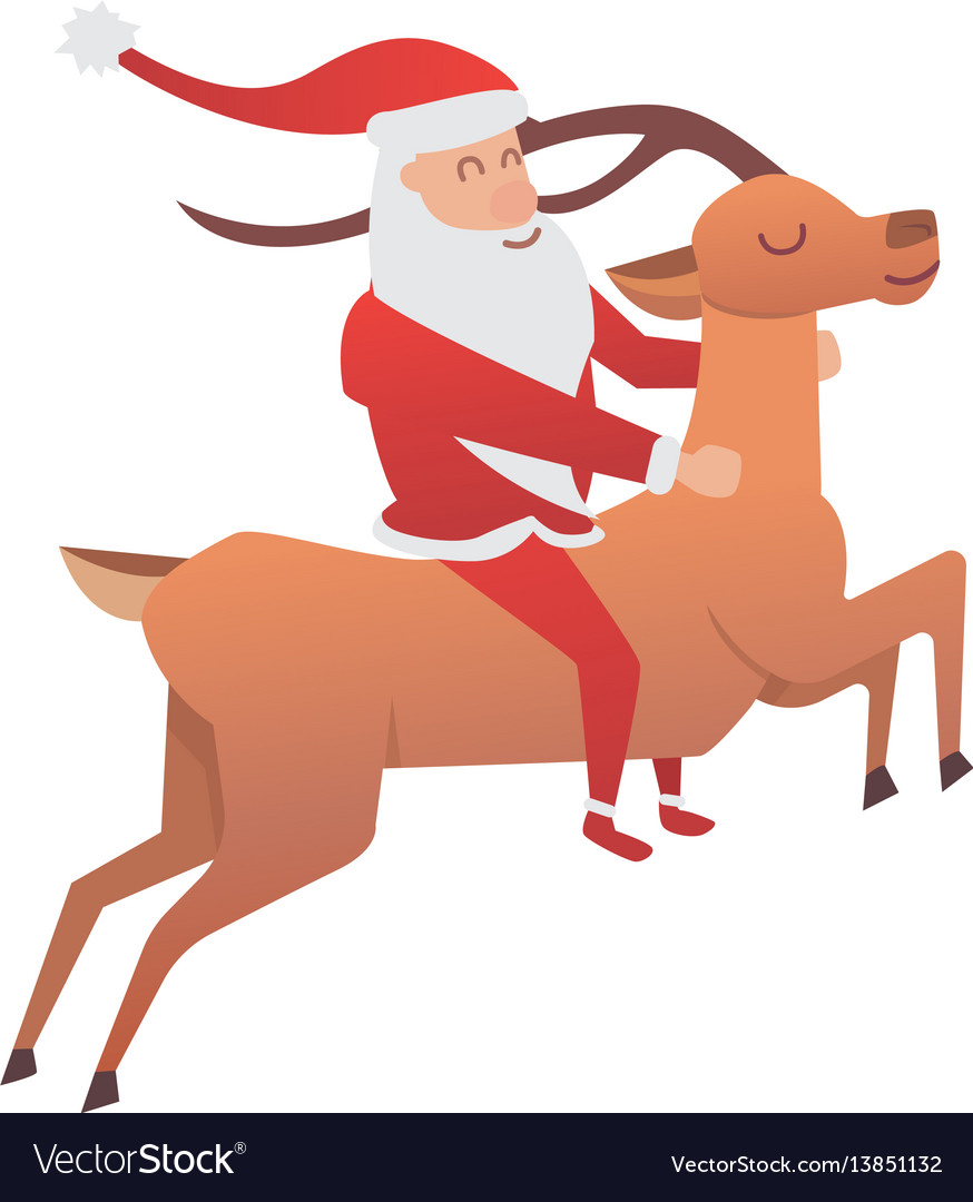 christmas reindeer holiday mammal deer xmas vector image
