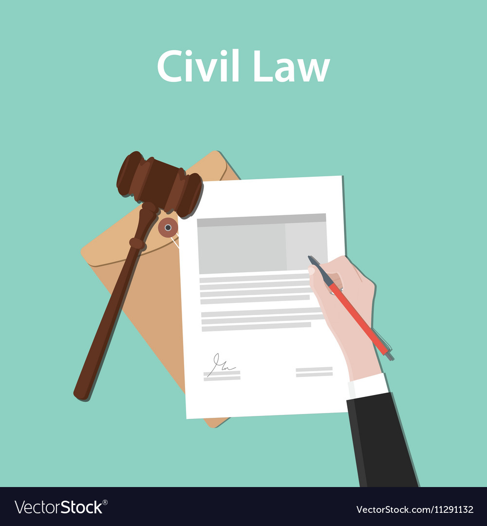 Civil Law Concept A Business Man Hand Royalty Free Vector