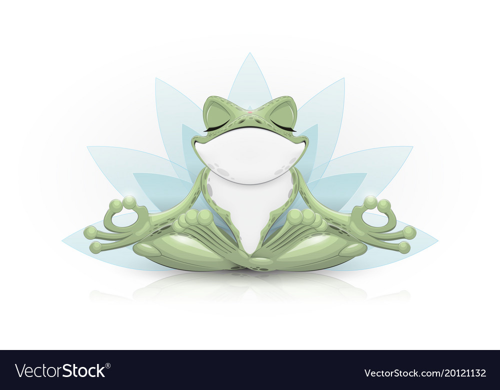Funny frog doing yoga royalty free vector image Funny frog doing yoga royalty free vector image
