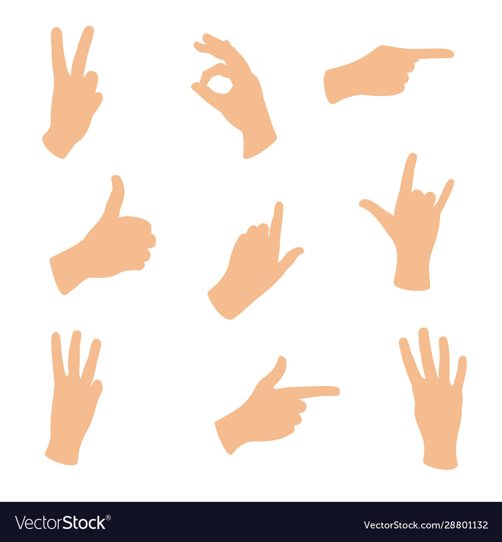 Gesturing hands hand with counting gestures Vector Image