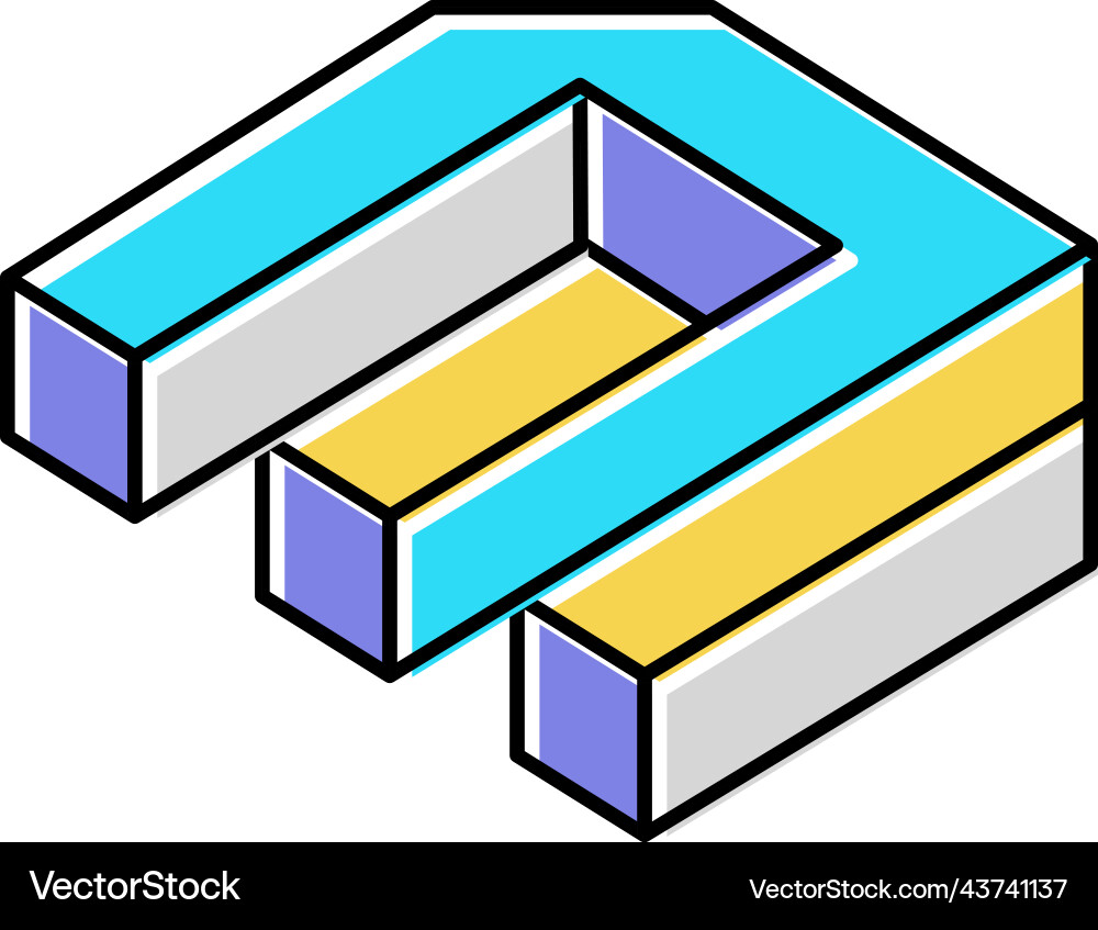 Figure impossible geometric shape color icon Vector Image