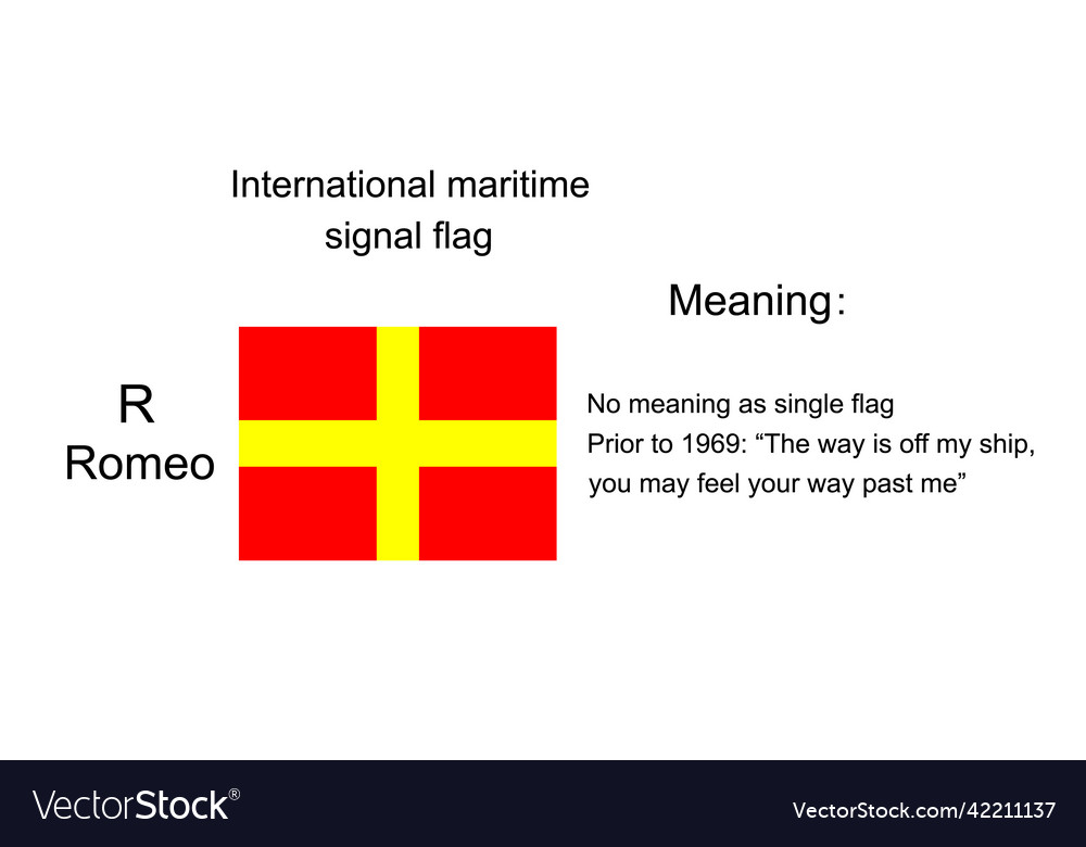 Maritime signal flag romeo Royalty Free Vector Image