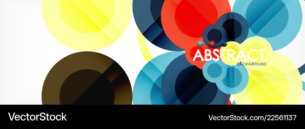 Overlapping circles design background Royalty Free Vector