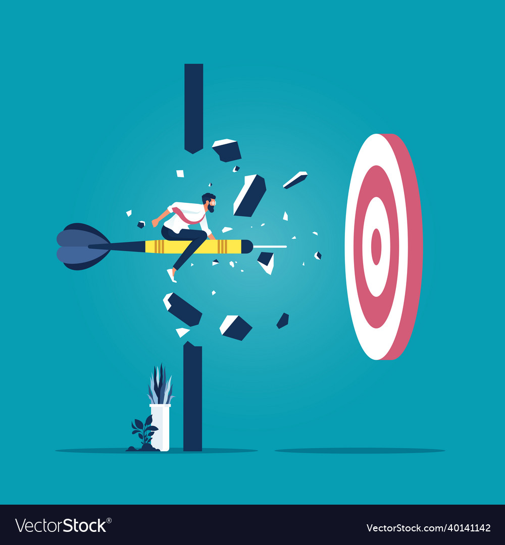 Achieving goals and success after obstacle Vector Image