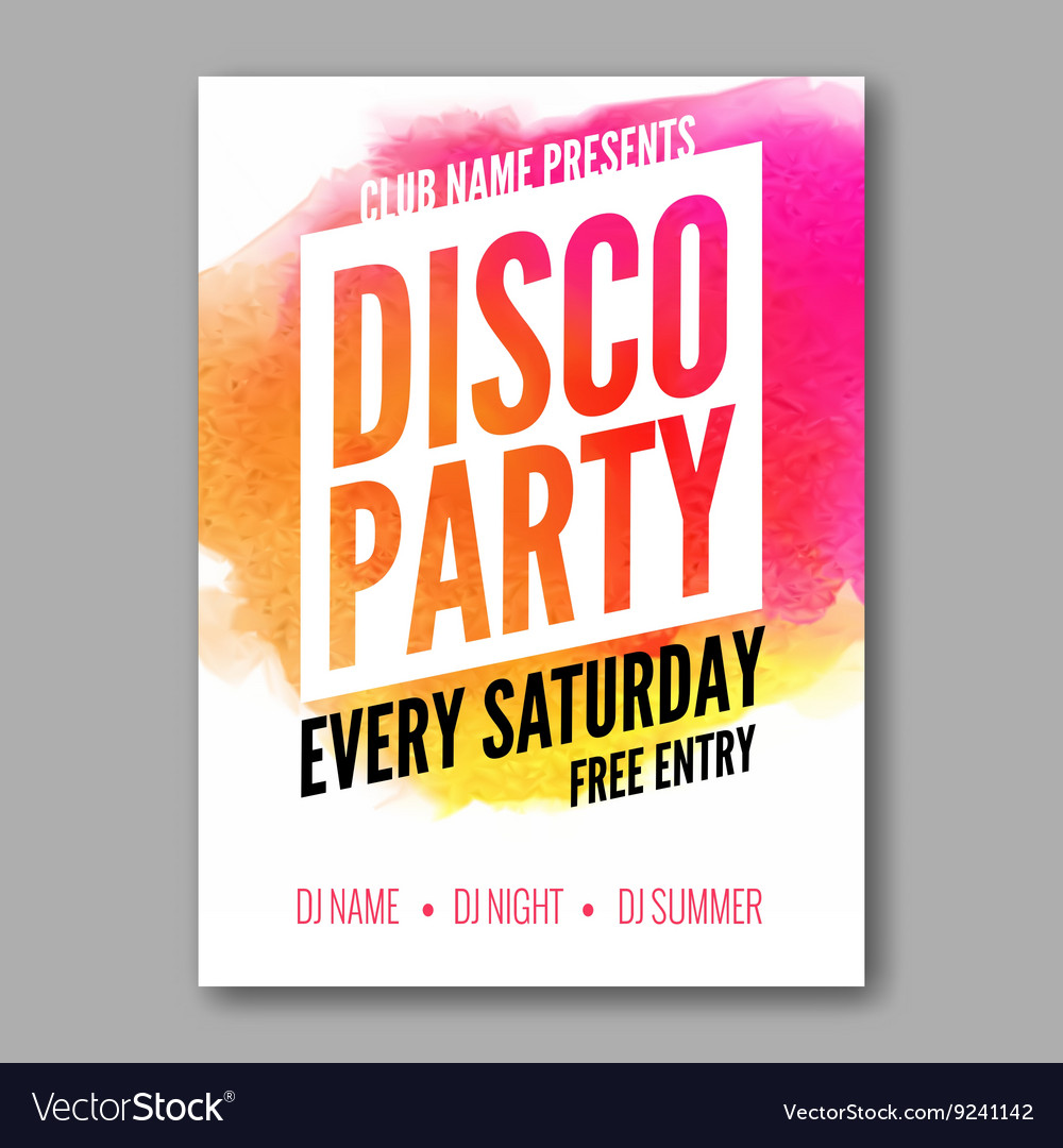 Dance party poster template night Royalty Free Vector Image