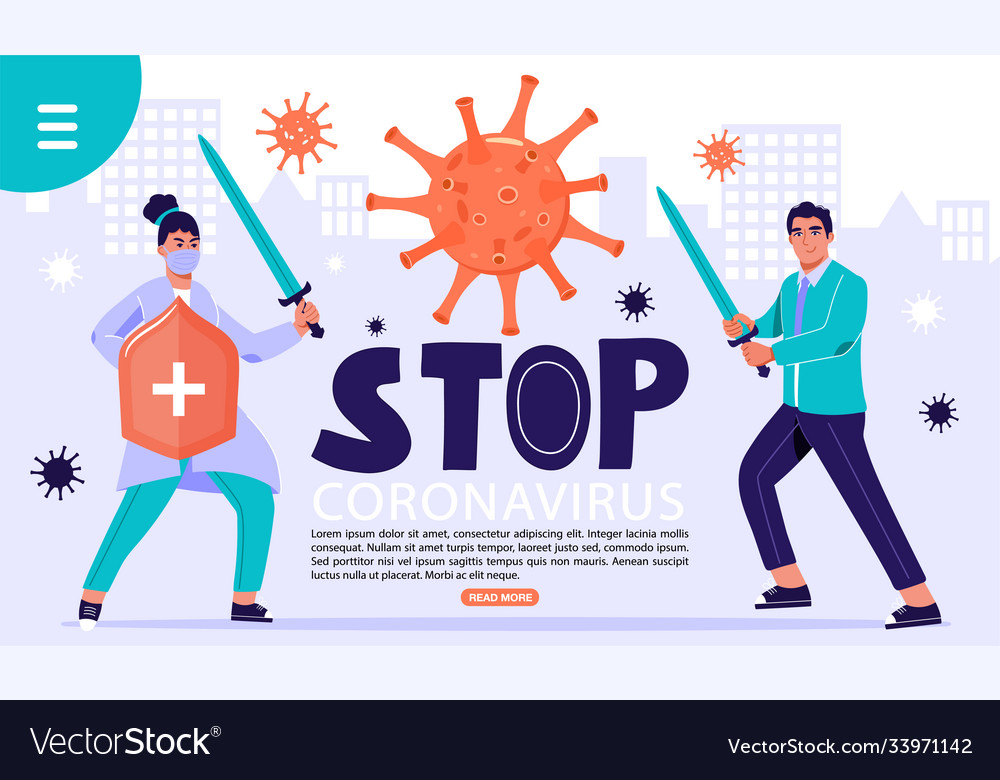 Doctors holding shield and sword protect from Vector Image