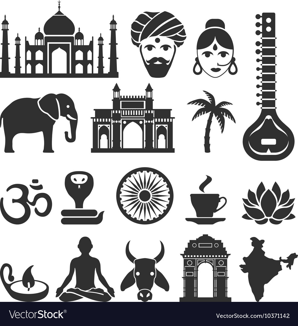 India icons Royalty Free Vector Image - VectorStock