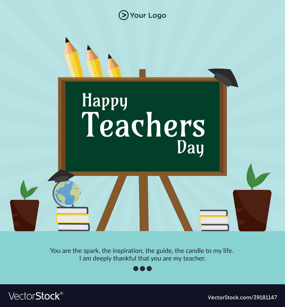 Banner design of happy teachers day Royalty Free Vector