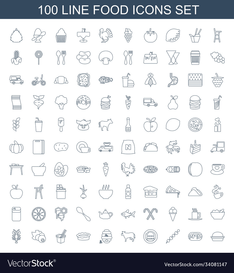 Food Icons Royalty Free Vector Image - Vectorstock