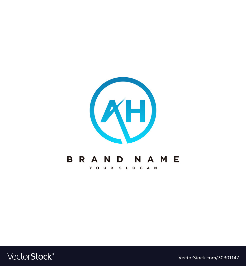 Letter ah logo design Royalty Free Vector Image