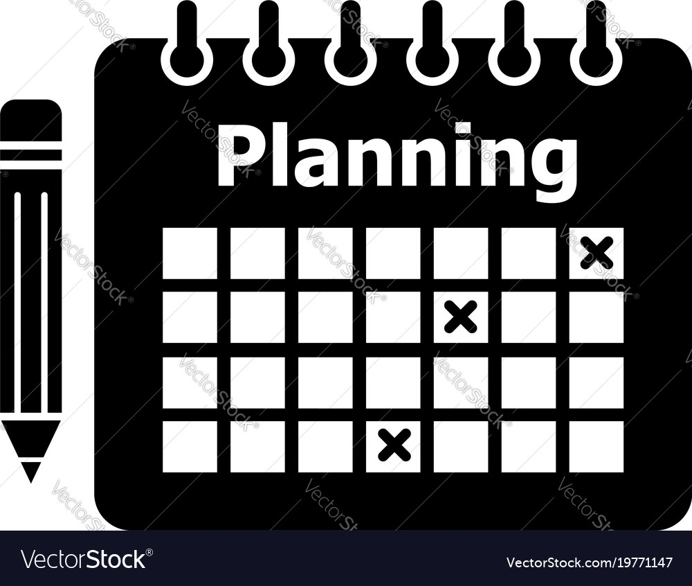 Planning icon simple style Royalty Free Vector Image