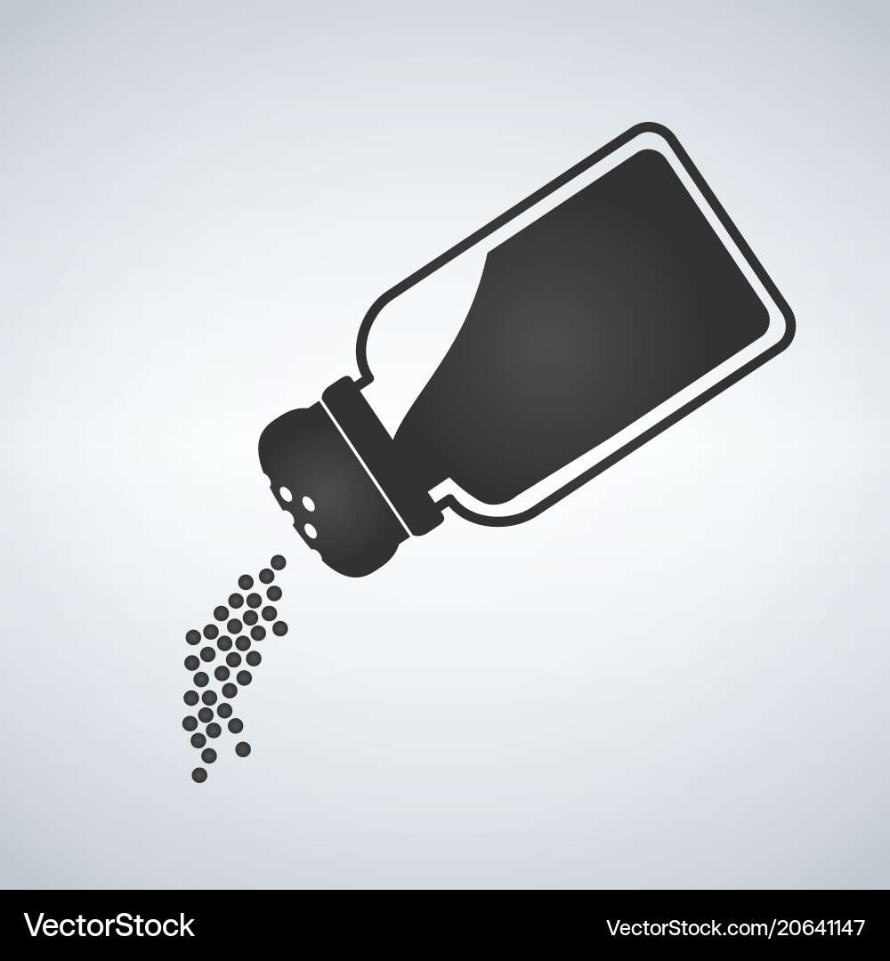 Salt shaker icon in flat style isolated on white Vector Image