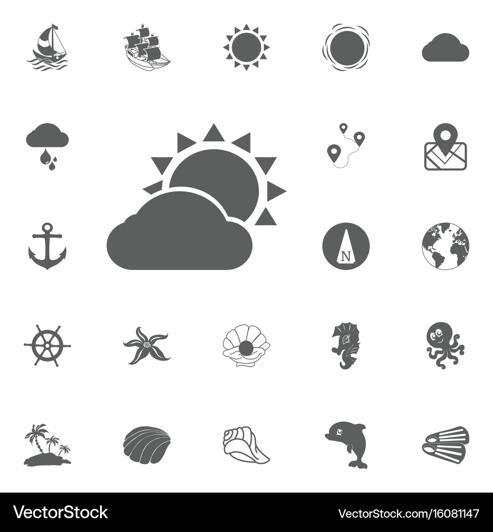 Sun cloud icon Royalty Free Vector Image - VectorStock