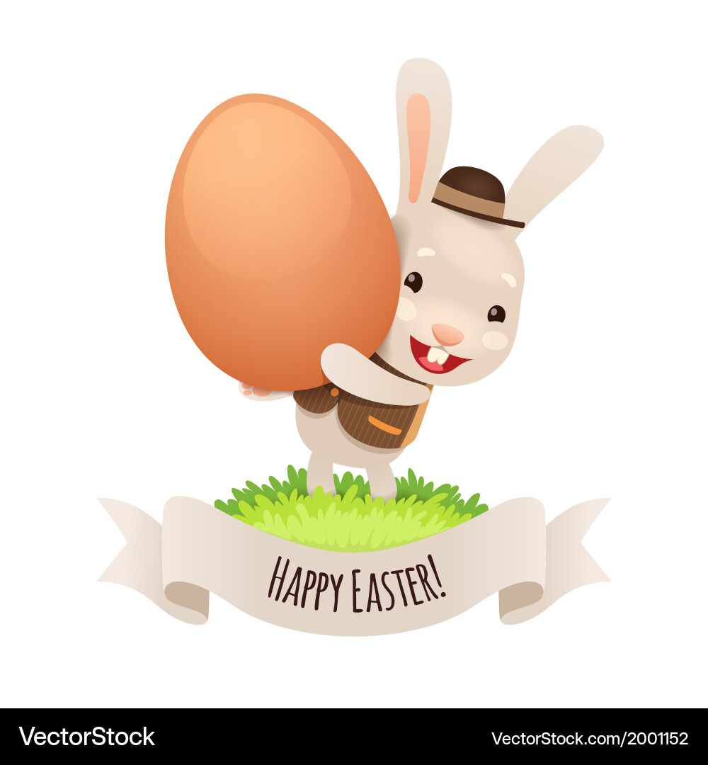 Easter bunny with egg Royalty Free Vector Image