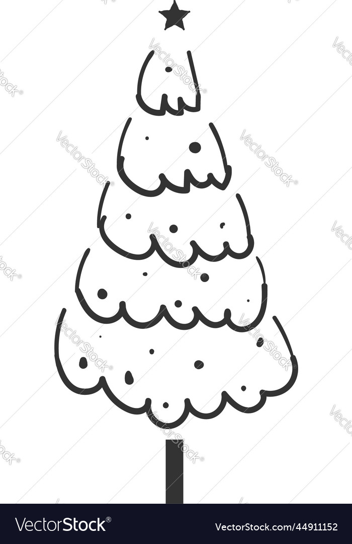 Hand Drawn Christmas Tree Royalty Free Vector Image 3670