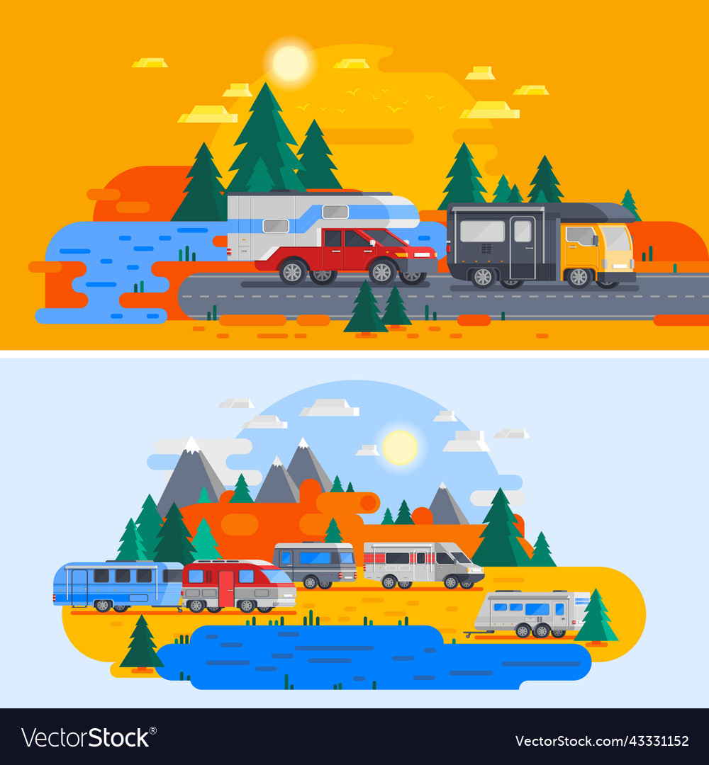 Recreational Vehicles Composition Royalty Free Vector Image 2100