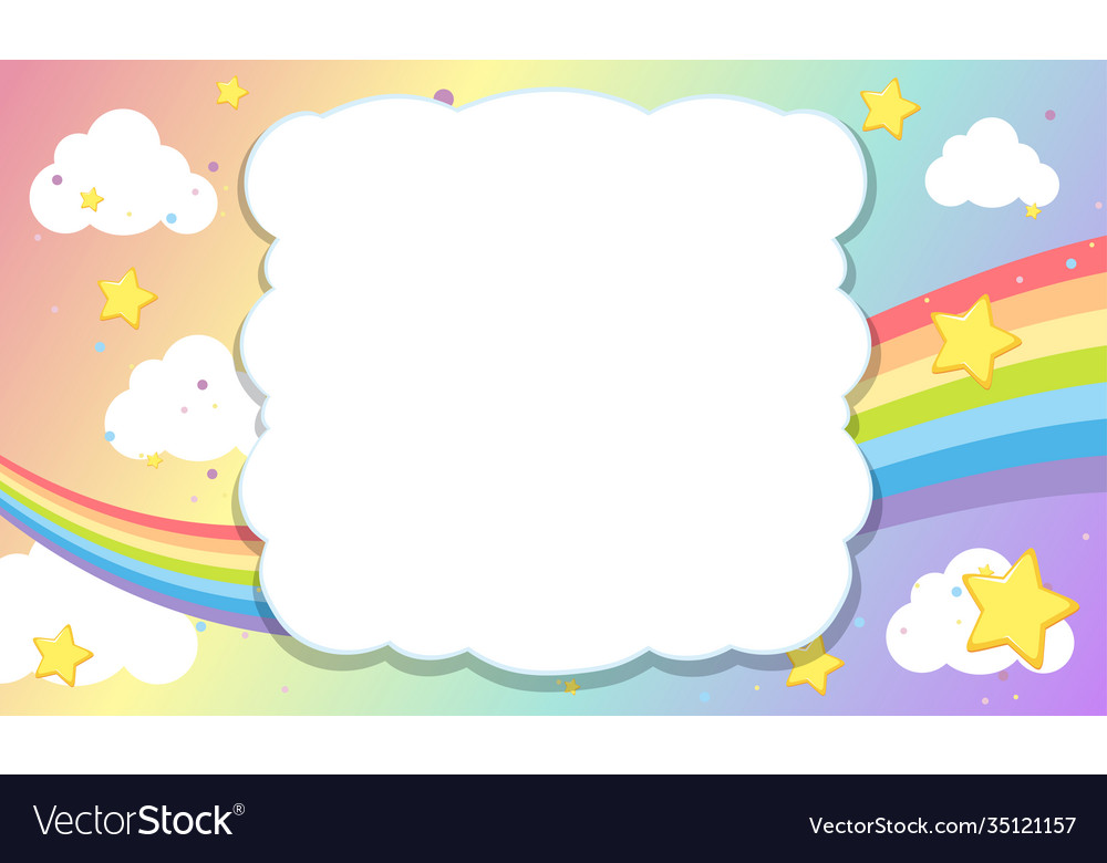 Blank Banner With Rainbow Sky Theme Royalty Free Vector