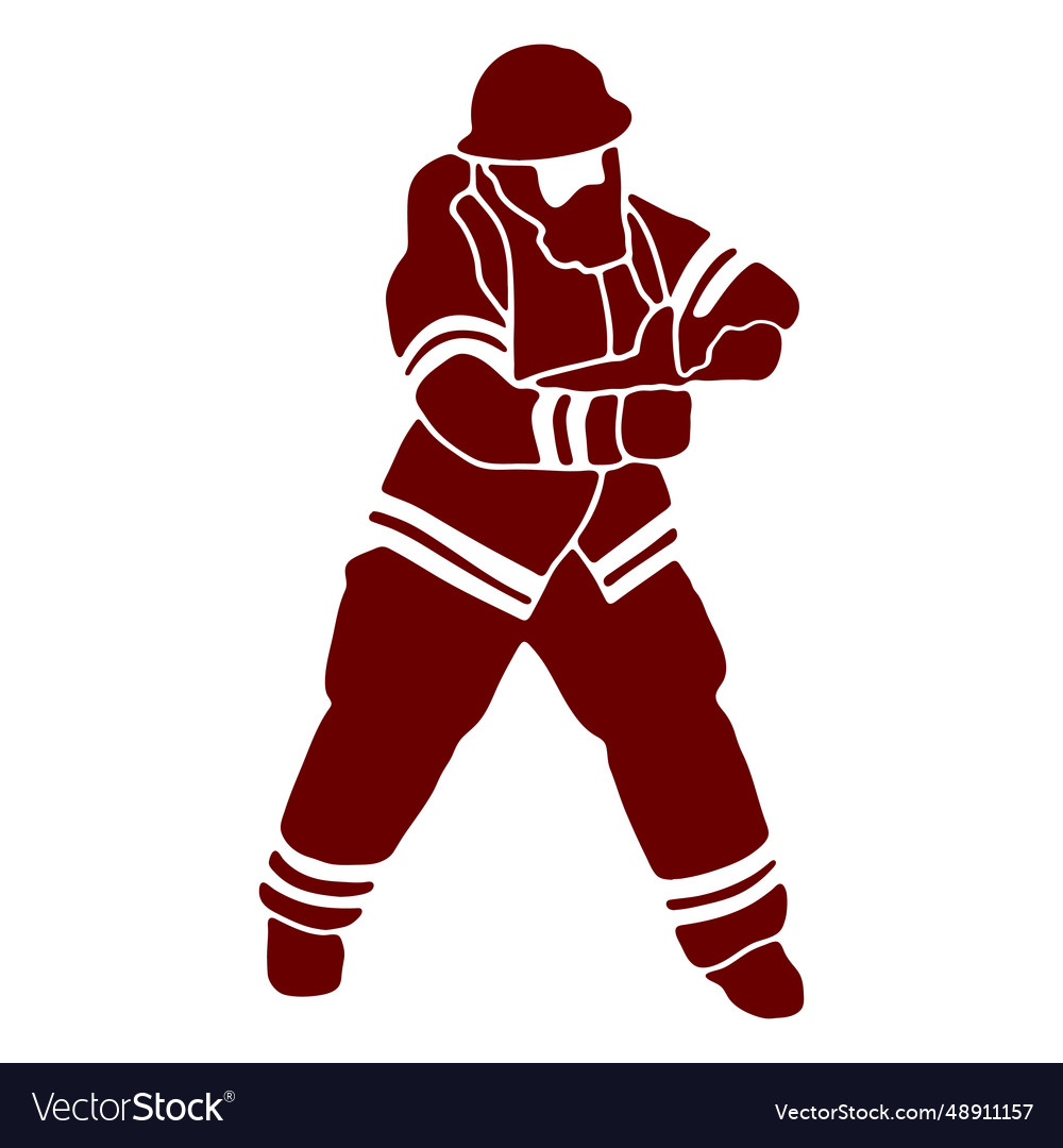 Mask firefighter silhouette Royalty Free Vector Image