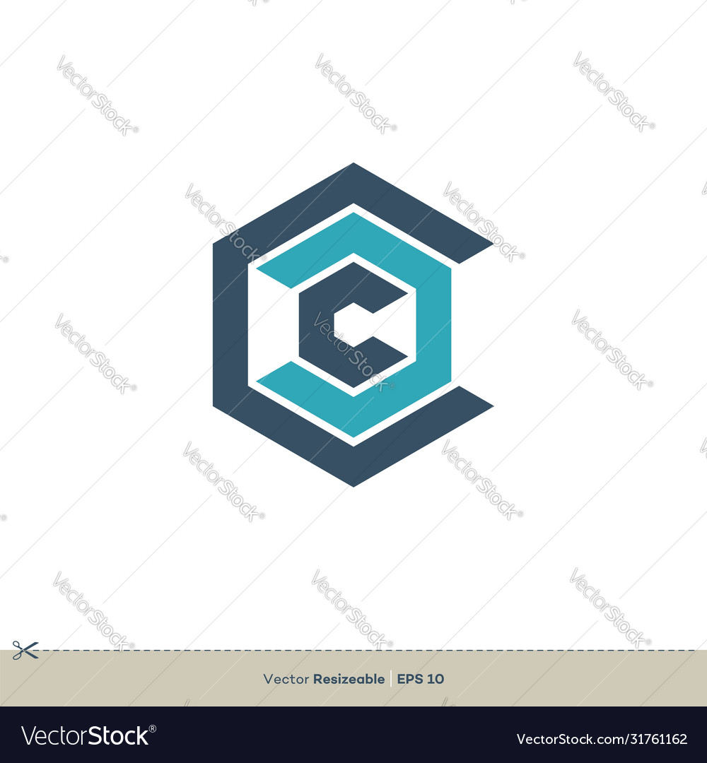 Abstract hexagon shape logo template design eps 10