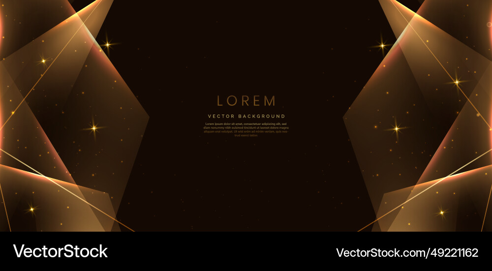 Abstract luxury golden triangles lighting effect Vector Image