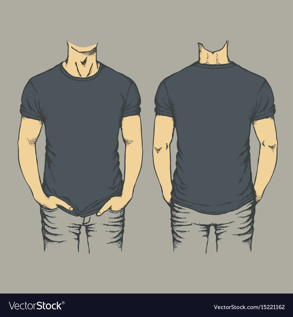 Black t-shirt template Royalty Free Vector Image