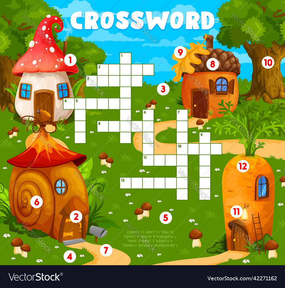 Cartoon mushroom snail acorn and carrot houses Vector Image