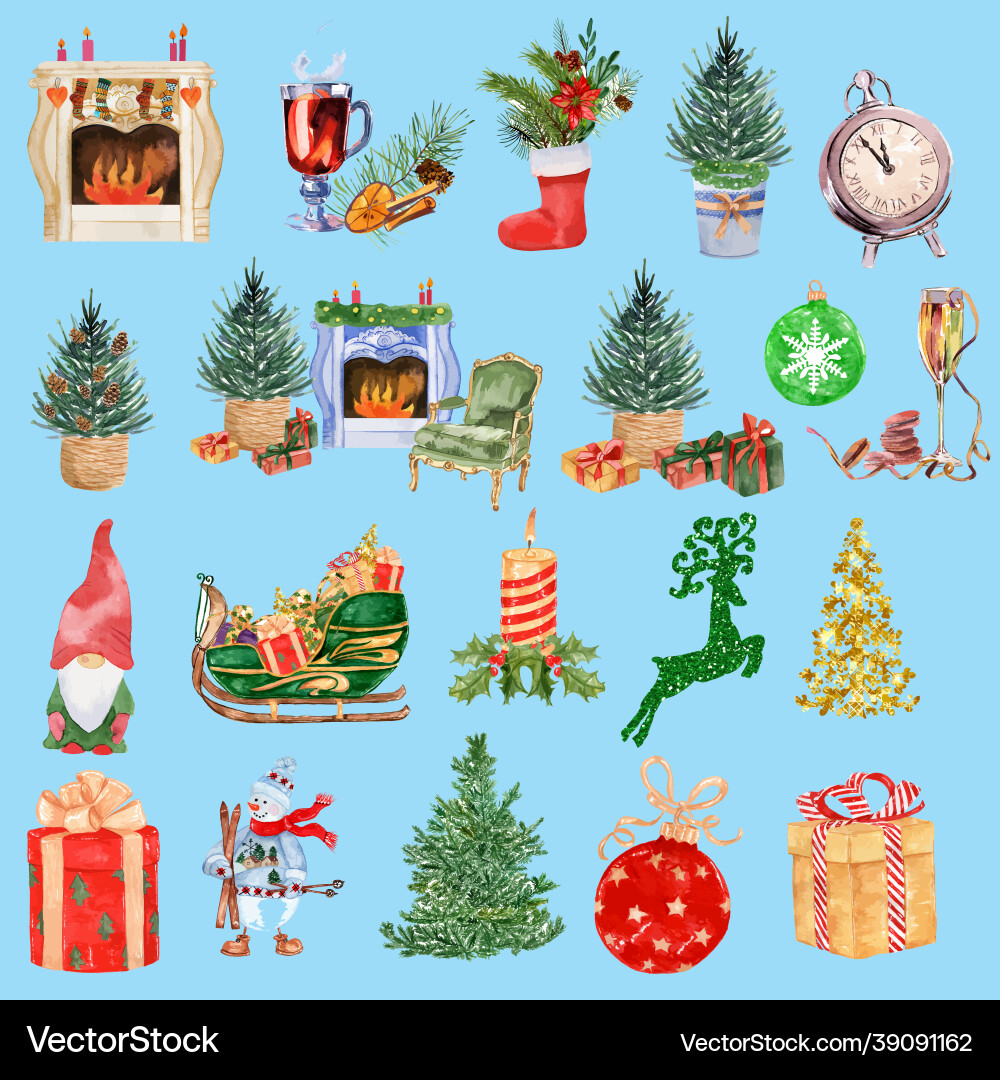 Christmas elements Royalty Free Vector Image - VectorStock