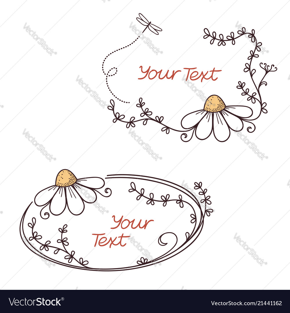 Floral text frames vector image Floral text frames