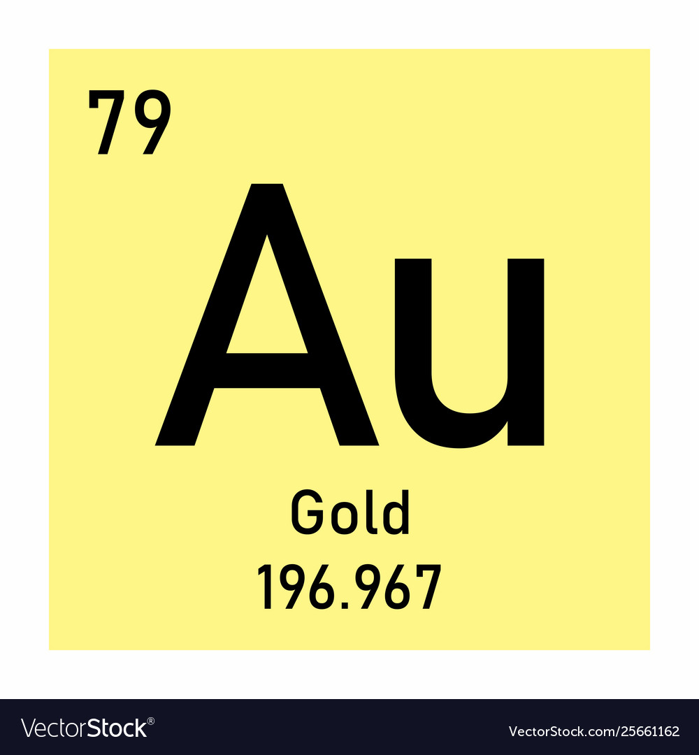 Gold Chemical Symbol Royalty Free Vector Image