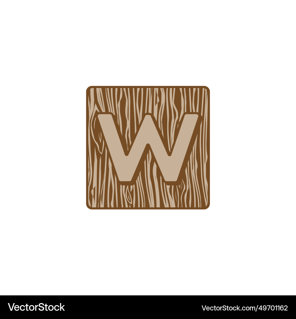 Letter w wood carpentry logo Royalty Free Vector Image