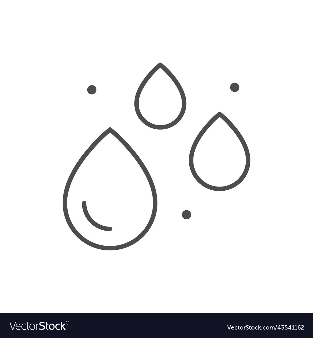 Liquid drops line outline icon Royalty Free Vector Image