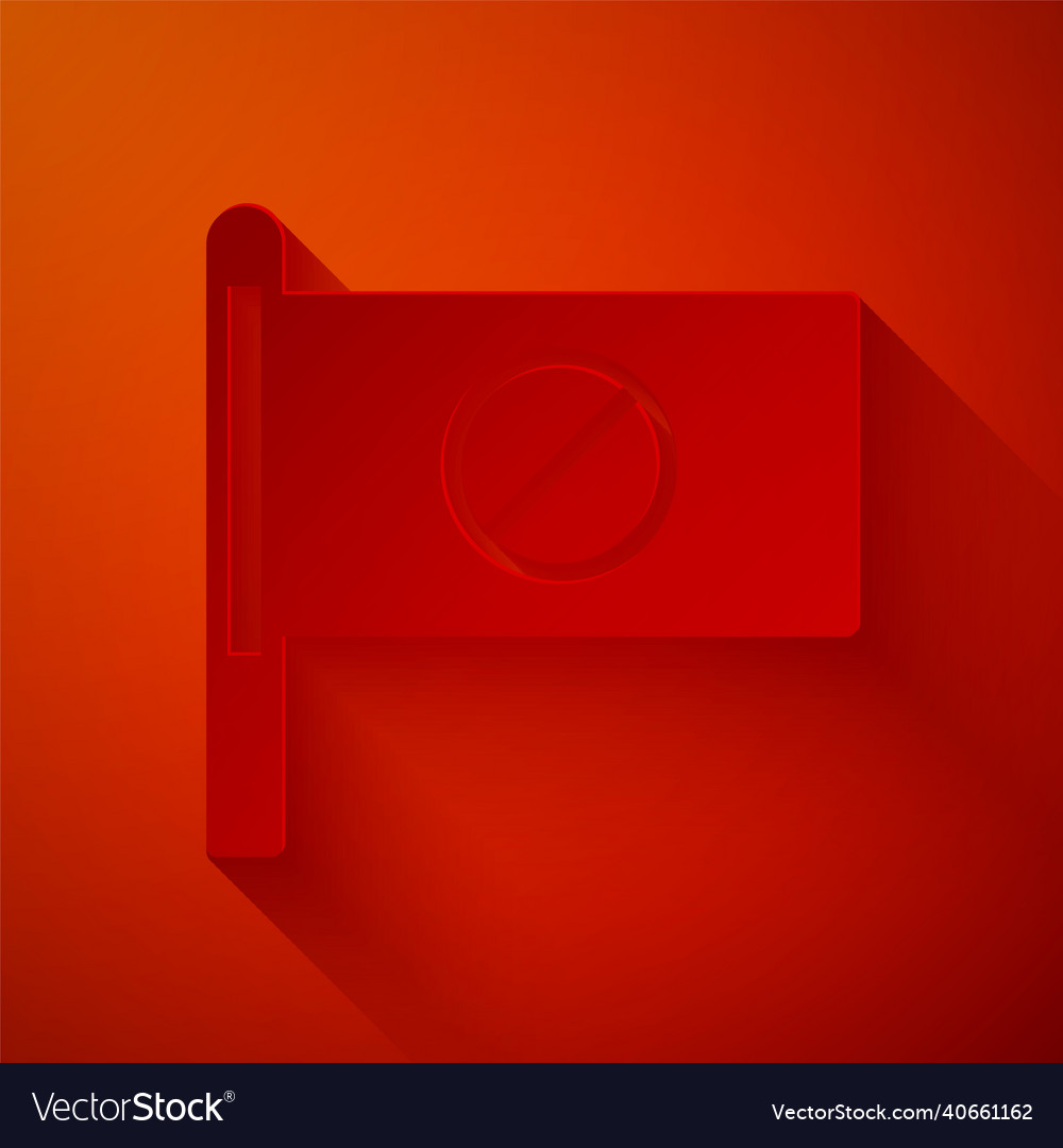 Paper cut protest icon isolated on red background Vector Image