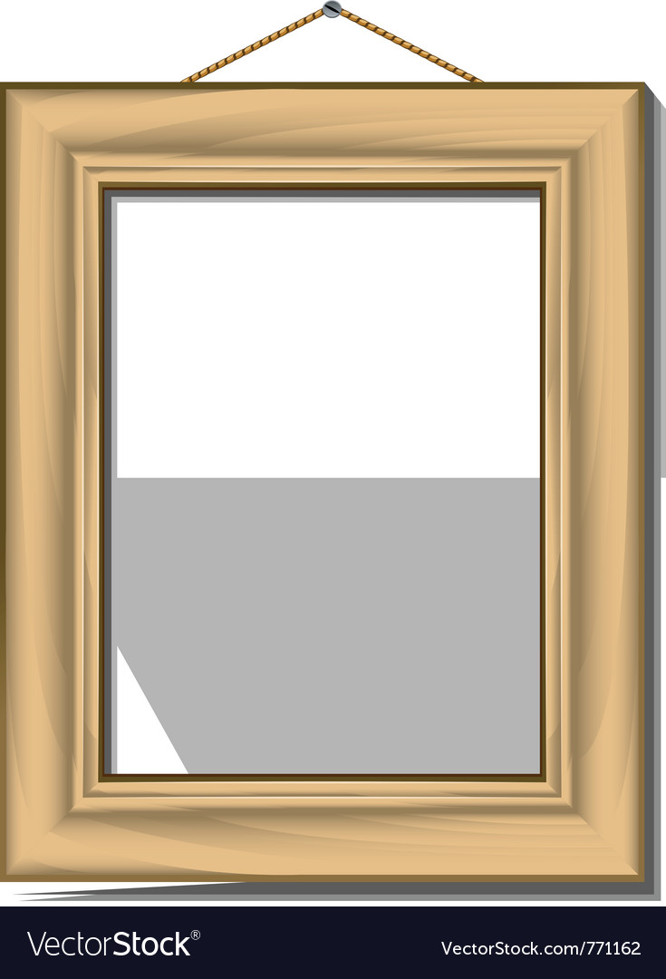 Wooden picture frame Royalty Free Vector Image