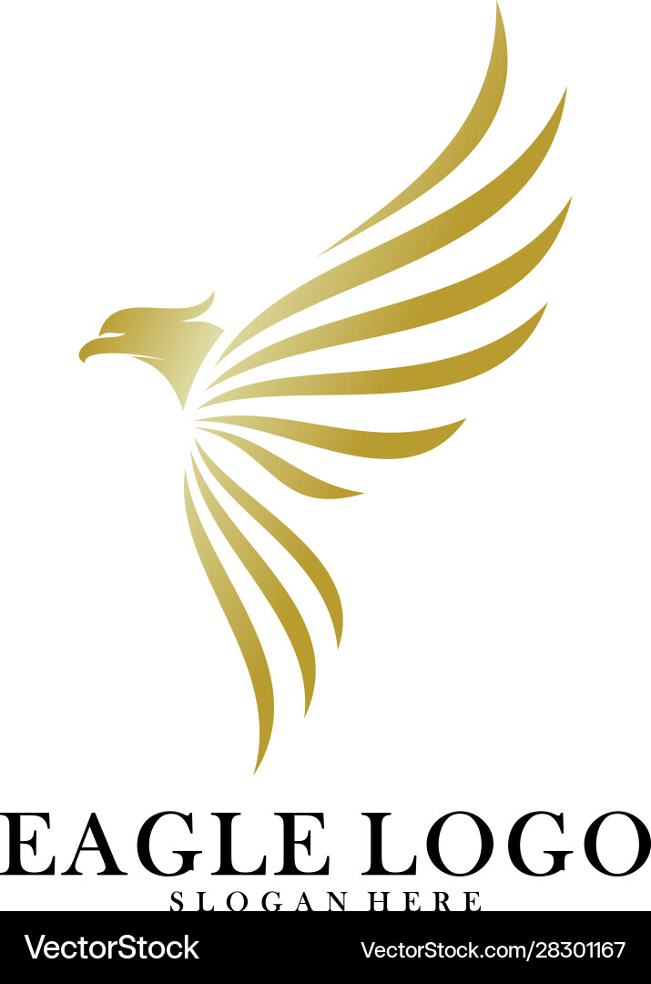 Eagle logo design phoenix concept simple Vector Image