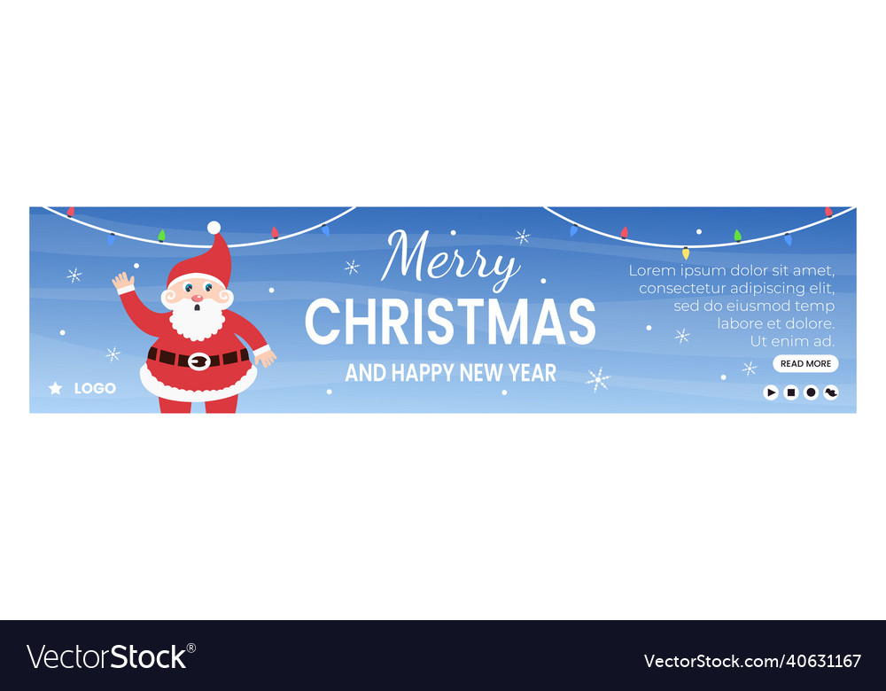 Merry christmas day banner template flat design Vector Image