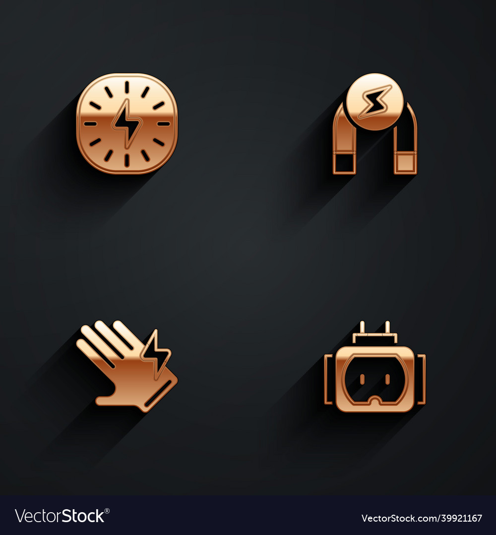 Set lightning bolt electric glove and tee Vector Image