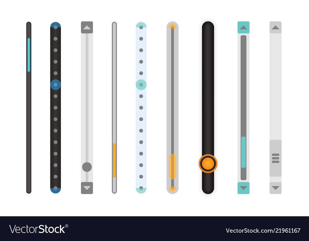 Set of scrollbars Royalty Free Vector Image - VectorStock