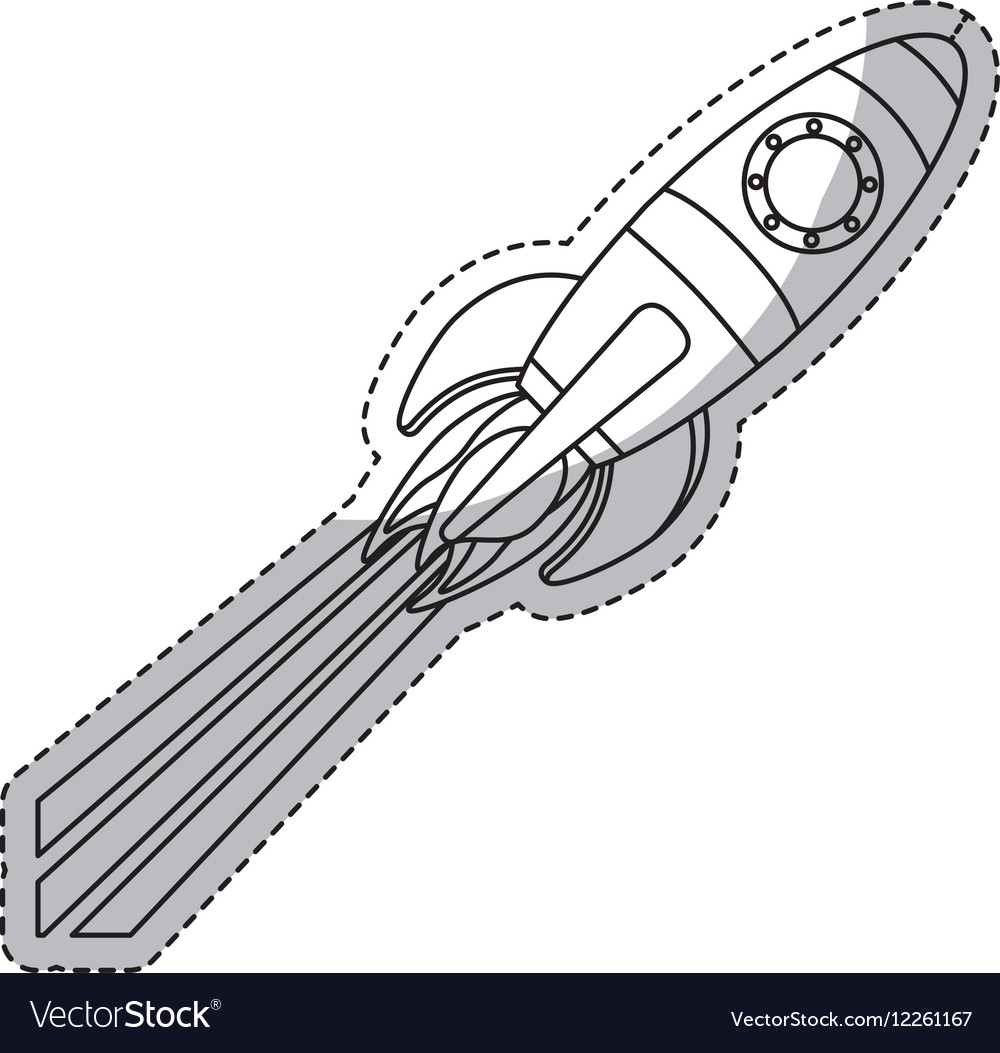 Space rocket vehicle icon Royalty Free Vector Image