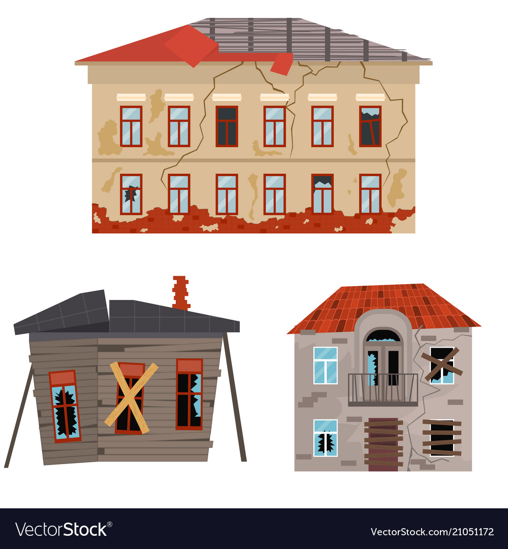 Cartoon old houses set Royalty Free Vector Image Cartoon old houses set Royalty Free Vector Image